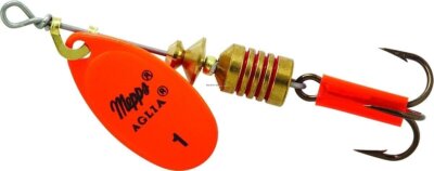 Mepps Aglia In Line Spinner Plain Treble Fishing Lure 1/8 oz Hot Orange B1 HO