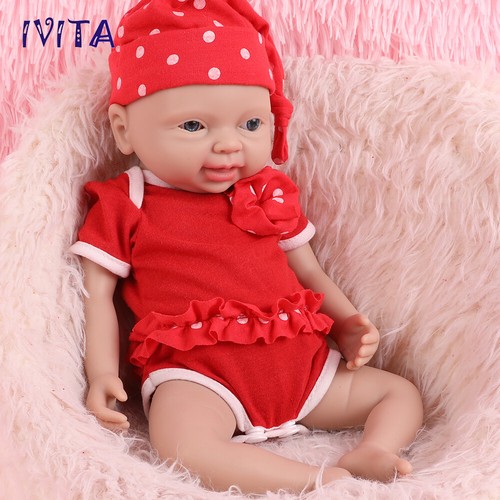 IVITA 15" Vollsilikon Reborn Baby Mädchen entzückende süße Silikonpuppe - Bild 11 von 12