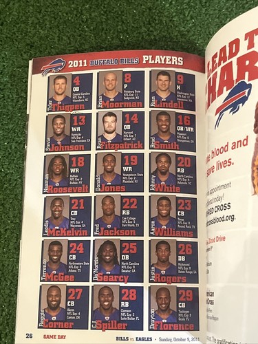 Buffalo Bills Gameday Program 10-9-2011 firmato da Stevie Johnson Marcell Darcus - Foto 4 di 9