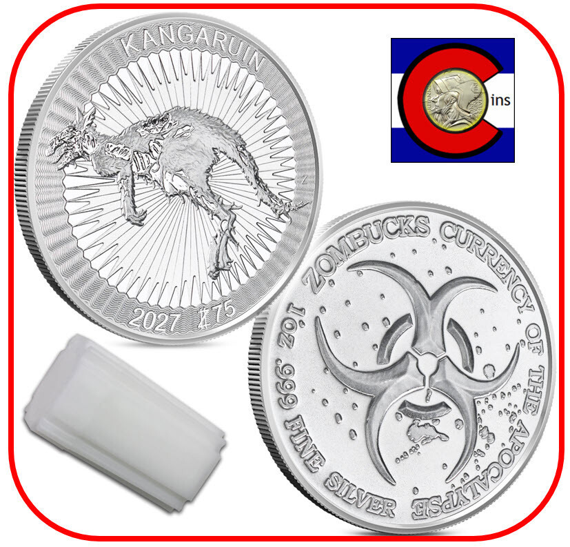 2024 (2027) Zombucks World Kangaruin BU 1 oz Silver - Tube