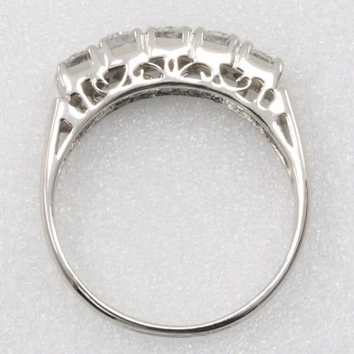 One character Ring 5P diamond Pt850Platinum/diamond #5.8(US Size) 3.1g Women - Picture 3 of 6