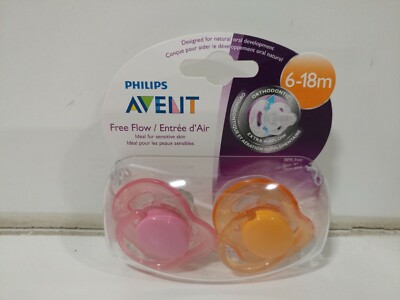 Philips Avent Free Flow Soothers 6-18m 2Pk Girls