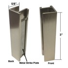 Shower Door U-Channel w/ Metal Strike Plate for 3/8" & 5/16" Glass Brush Nickel