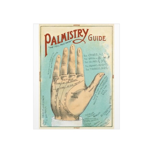 Palm Reading Poster Palmistry Guide Vintage Poster Palmistry Antique Print - Picture 11 of 49
