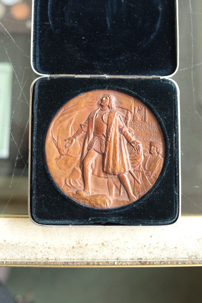 1892-3 COLUMBIAN EXPO ST- GAUDENS EGLIT-90 76MM BRONZE AWARD MEDAL