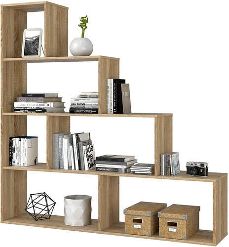 LIBRERIA LEGNO MODERNA SCAFFALE DESIGN MODERNO MENSOLE STUDIO SALOTTO SOGGIORNO - Foto 7 di 11