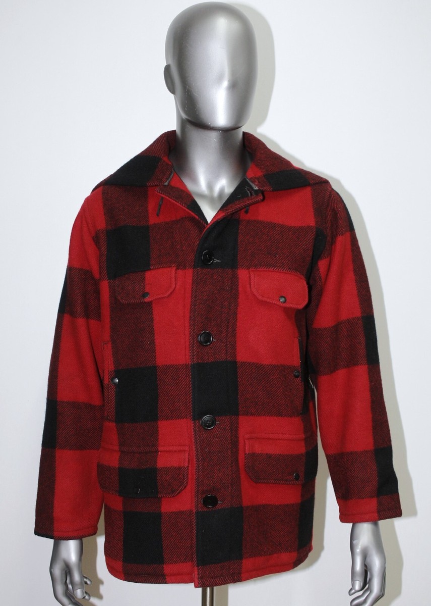 ジャケット・アウター 70s Johnson Woolen Mills Mackinaw Jacket VTG 70s Johnson Woolen Mills Red Plaid Hunting Mackinaw Jacket