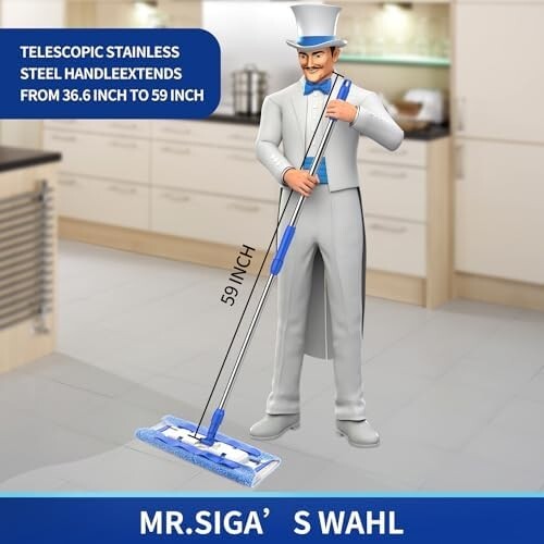 Professional Microfibre Mop for Hardwood, Laminate, Tile Floor Cleaning - Picture 2 of 5