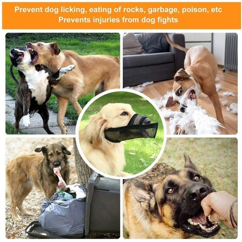 Nylon Dog Muzzle for Small Medium Large Dogs Air Mesh Breathable and Drinkabl... - Picture 7 of 8