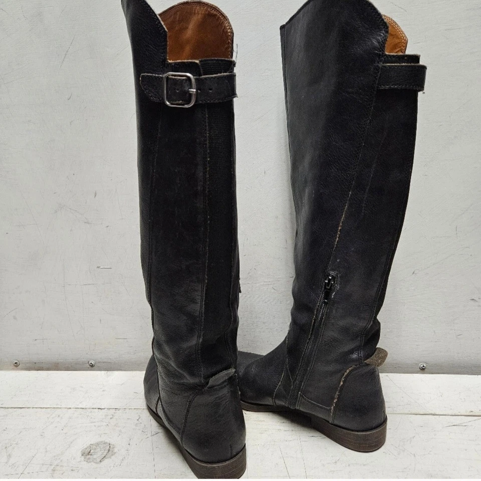 Lucky Brand tall black leather riding style boots ~ womens size 8 - Image 2 of 4
