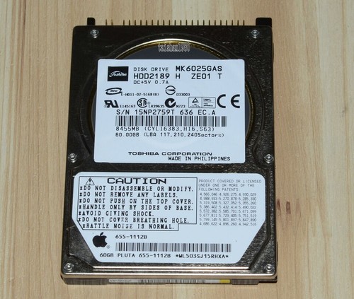 Toshiba 60 GB 4200 RPM 2.5" IDE PATA HDD MK6025GAS Hard Drive For Laptop - Bild 2 von 4