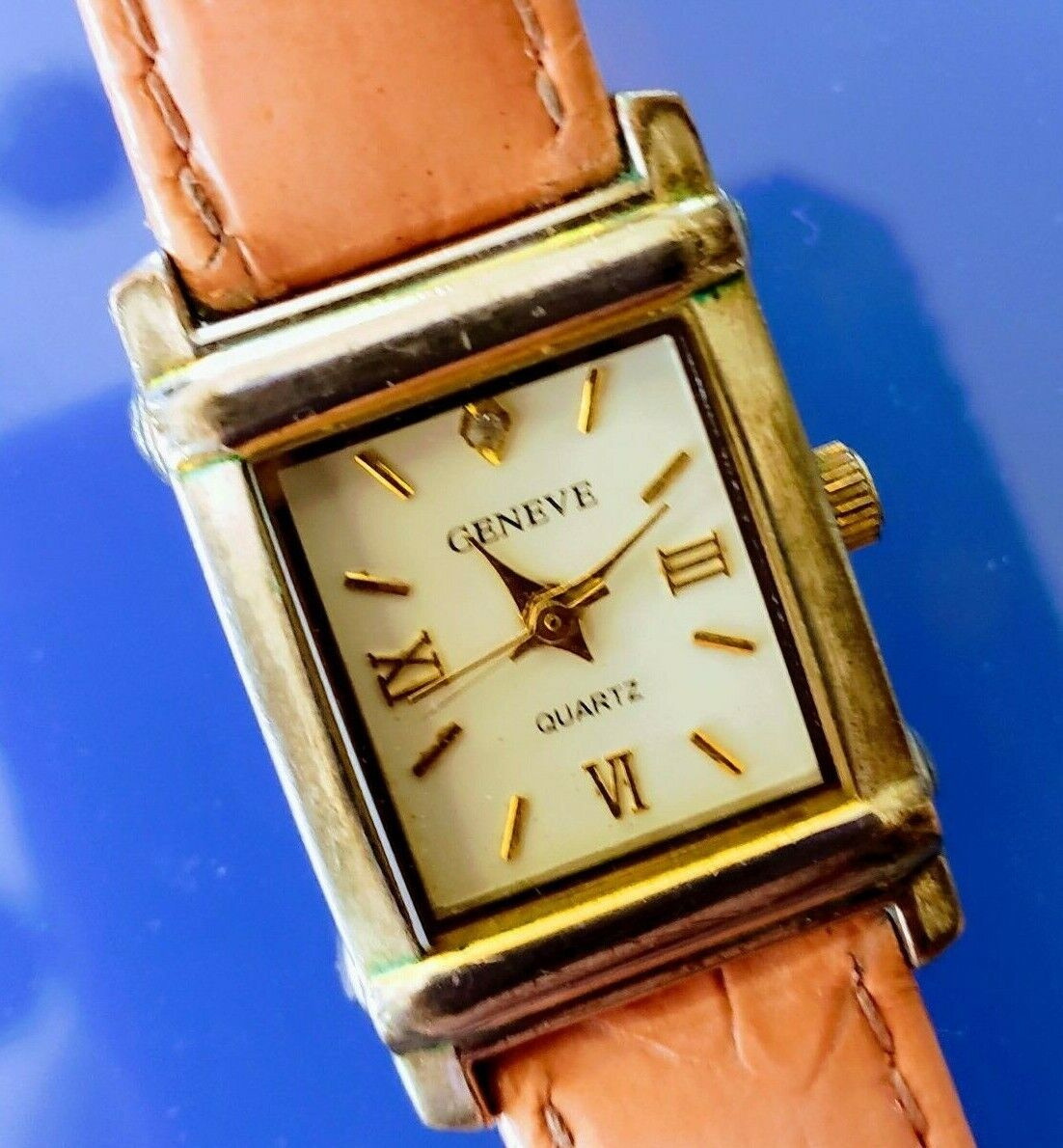 Geneve Ladies Watch w/Pink Leather Band, Vintage, Works Great w/New Battery