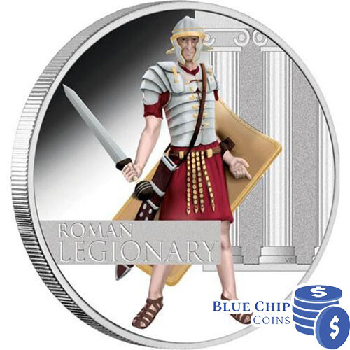 2010 $1 Great Warriors Series Roman Legionary 1oz Silver Proof Coin - Bild 1 von 3