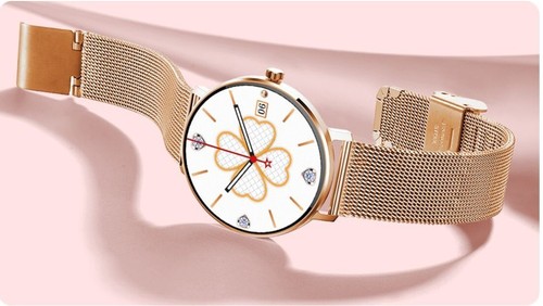 Smartwatch Kiano Watch Venus Oro/Rosa - Display AMOLED 1,32" - IP68 Chiamate BT - Zdjęcie 16 z 21