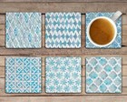 Moroccan Ethnic Drink Coasters Set of Six Neoprene