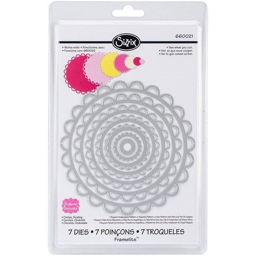Sizzix Framelits Dies By Stephanie Barnard 7/Pkg SCALLOP CIRCLES