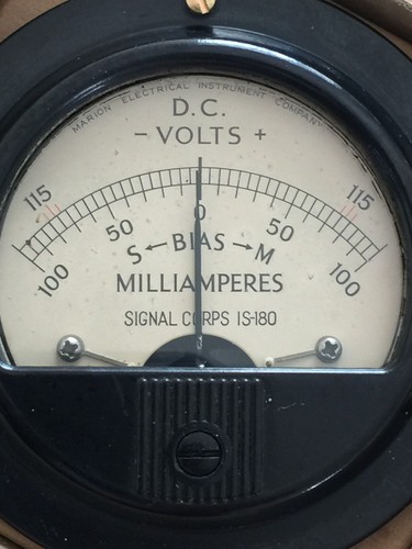 MILLIAMPEROMETRO SIGNAL CORPS IS-180 DUAL SIDE MILLIAMPERES NOS - Zdjęcie 3 z 4