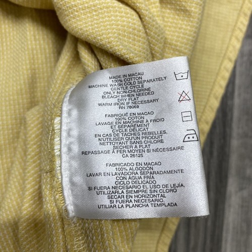 ASHWORTH Button Down Chest Pocket Long Sleeve Yellow Casual Shirt Men's Size L - Picture 7 of 8