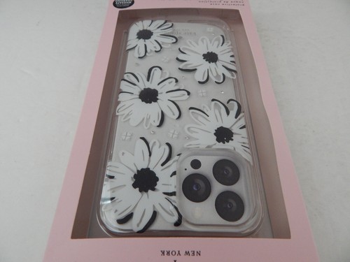 Kate Spade Protective Case for iPhone 13 Pro Max Black White Floral/Crystal/Clr - Picture 2 of 7