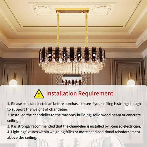 Luxury Crystal LED Ceiling Light Living Room Accent Chandelier Lamp Easy Install - Picture 16 of 24