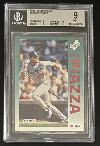 1992 Mike Piazza Fleer Update #92 BGS 9 w/9.5 MINT Rookie RC HOF! Dodgers! Mets!