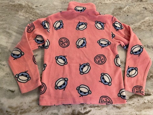 Good Kids Fleece XS Monkey Life Is Good Sz 4-6 Girls 1/4 Zip Pink Logo Pullover - Picture 3 of 10