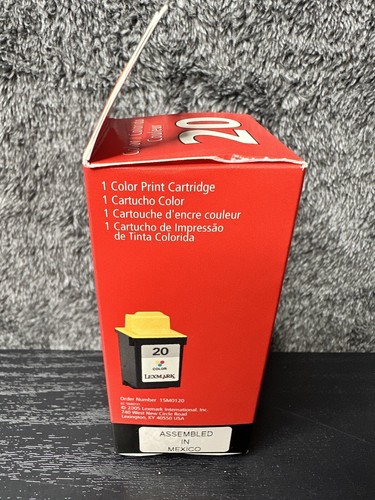 Lexmark 20 Color Print Cartridge Ink Genuine Factory Sealed New - Picture 2 of 7