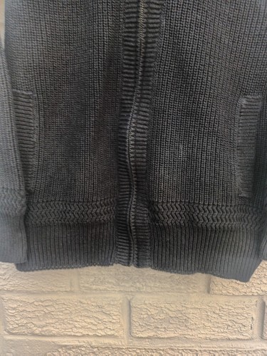 M&S blue harbour knitted cardigan mens size small black cotton #319 - Picture 4 of 10