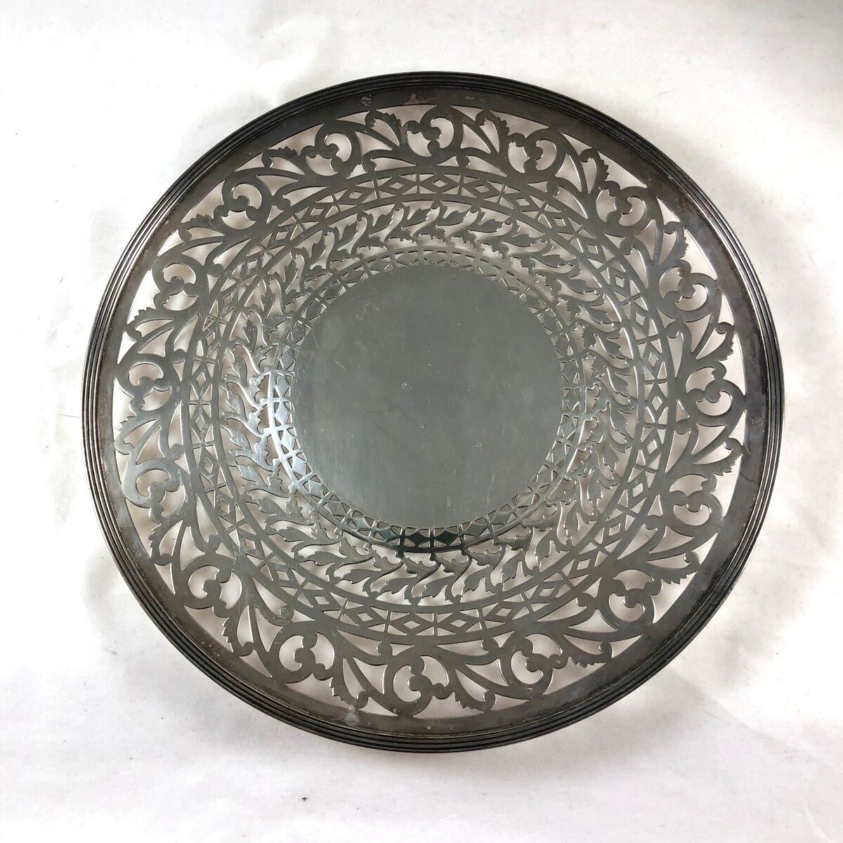 Vintage Forbes Silver Co Silver Plate Pierced Cake Plate