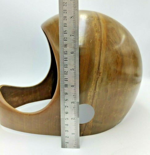 Vintage Rare Wood ? Fiberglass ? Motorcycle Decorative Unique Retro Helmet - Picture 9 of 9
