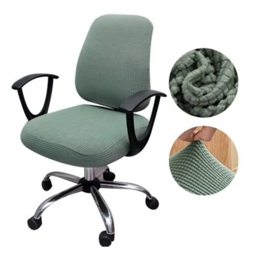 Cubierta de silla de oficina de terciopelo a cuadros de alta elasticidad 2 piezas espesar computadora spandex dividido - Imagen 37 de 39