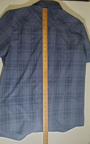 ZeroXposure Travel Series Short Sleeve Blue Plaid Button Up Shirt Mens Large L - Picture 6 of 7