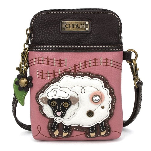 Charming Chala Pink Little Sheep Cell Phone Purse Mini Crossbody Bag