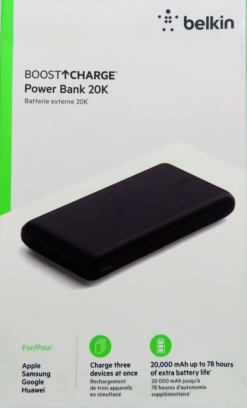 Belkin Boost Up Charge Power Bank for Apple iPhone&comma; Black&comma; 20000 mAh &lpar;BPB012&rpar;