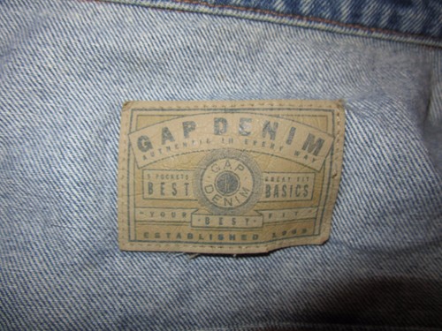 Vintage 1990s GAP Denim Jean Jacket men's large 90s Coat Trucker jacket - Picture 4 of 12