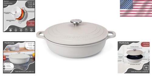 Non-Stick 4-Quart Dutch Oven Pot with Lid – Lightweight Aluminum Design - Picture 2 of 9