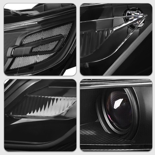 Headlights for 2014-2020 Chevy Impala Black Halogen Projector L+R Pairs Headlamp - Picture 5 of 7