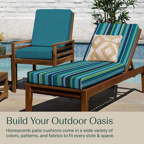 Outdoor Chaise, 22.5" W x 70" L, Stripe Poolside Patio Cushion - Picture 3 of 8