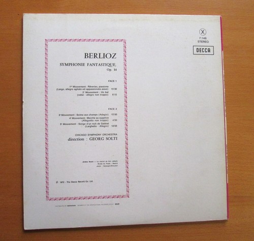 Berlioz Symphonie Fantastique Georg Solti Chicago Symphony NEAR MINT Decca 7148 - Picture 5 of 5