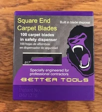 10 Boxes Better Tools Square Carpet Knife Blades, 100 Blades Per Box