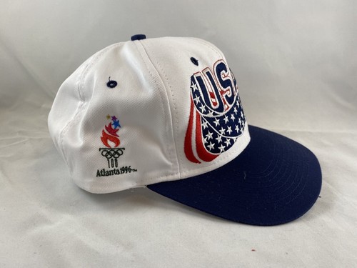 Gorra gorra vintage de los Juegos Olímpicos de Verano Atlanta 1996 100 aniversario logotipo 7 broches a presión - Imagen 2 de 7