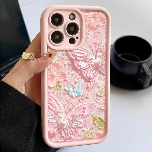 For iPhone 16 Pro Max 15 14 13 12 11 8 7 XS Butterfly ShockProof Soft Case Cover