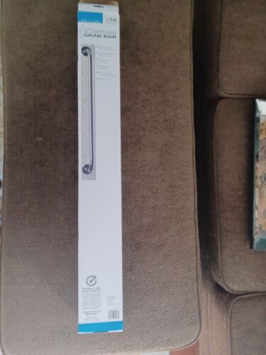 Maniglione per vasca da bagno in acciaio zigrinato argento DMI 32" L 521-1530-0632 - Foto 5 di 6