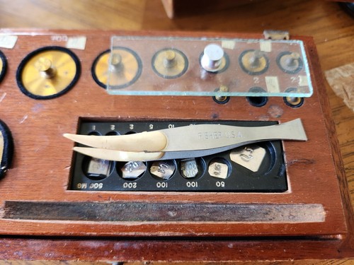 Vintage Christian Becker Torsion Balance Weight Set Wooden Box 1mg-200g - Picture 22 of 24