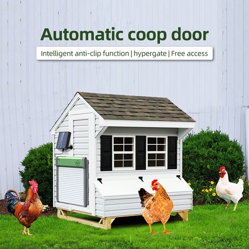Solar Automatic Chicken Coop Door Opener Timer Auto Light Sensor Remote Control - Picture 9 of 12