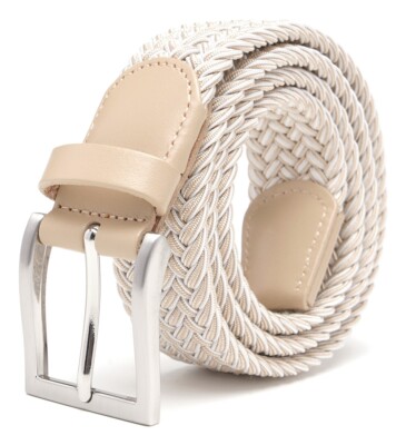 Mens Belt - Braided Stretch Golf Belt for Men 1 3/8''- Mens Gift for Golf Pants