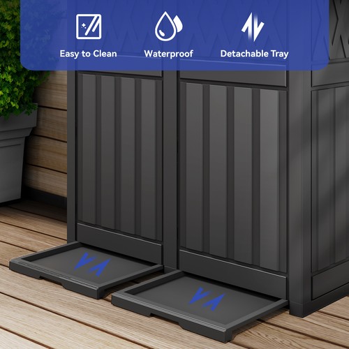 61 Gallon Outdoor Garbage Bin Patio Trash Can Garden Kitchen Waste Compartments - Picture 3 of 11