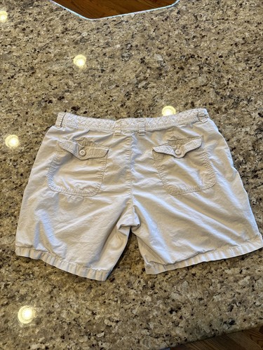 POLO Ralph Lauren Shorts Size 10 Tan Cream Cargo Zip Roll Drawstring Y2K Vintage - Picture 13 of 23
