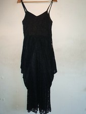 GORGEOUS MONSOON COLLECTION BLACK STRAPPY FLORAL LACE OCCASION RETRO DRESS UK 12