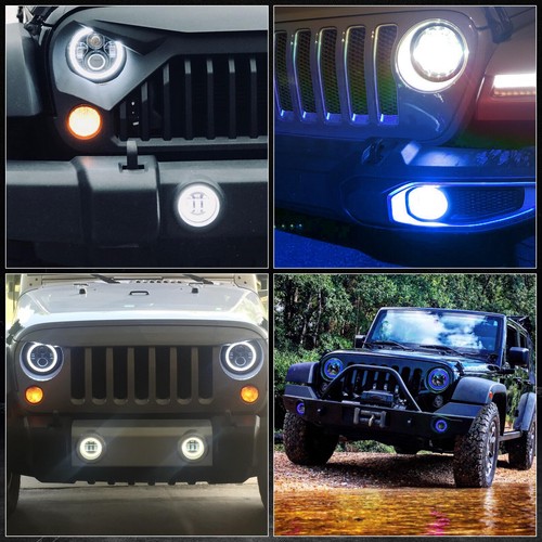 Luces antiniebla LED 2x 4 pulgadas parachoques delantero luces de conducción para Jeep Wrangler JK JL JT - Imagen 7 de 16
